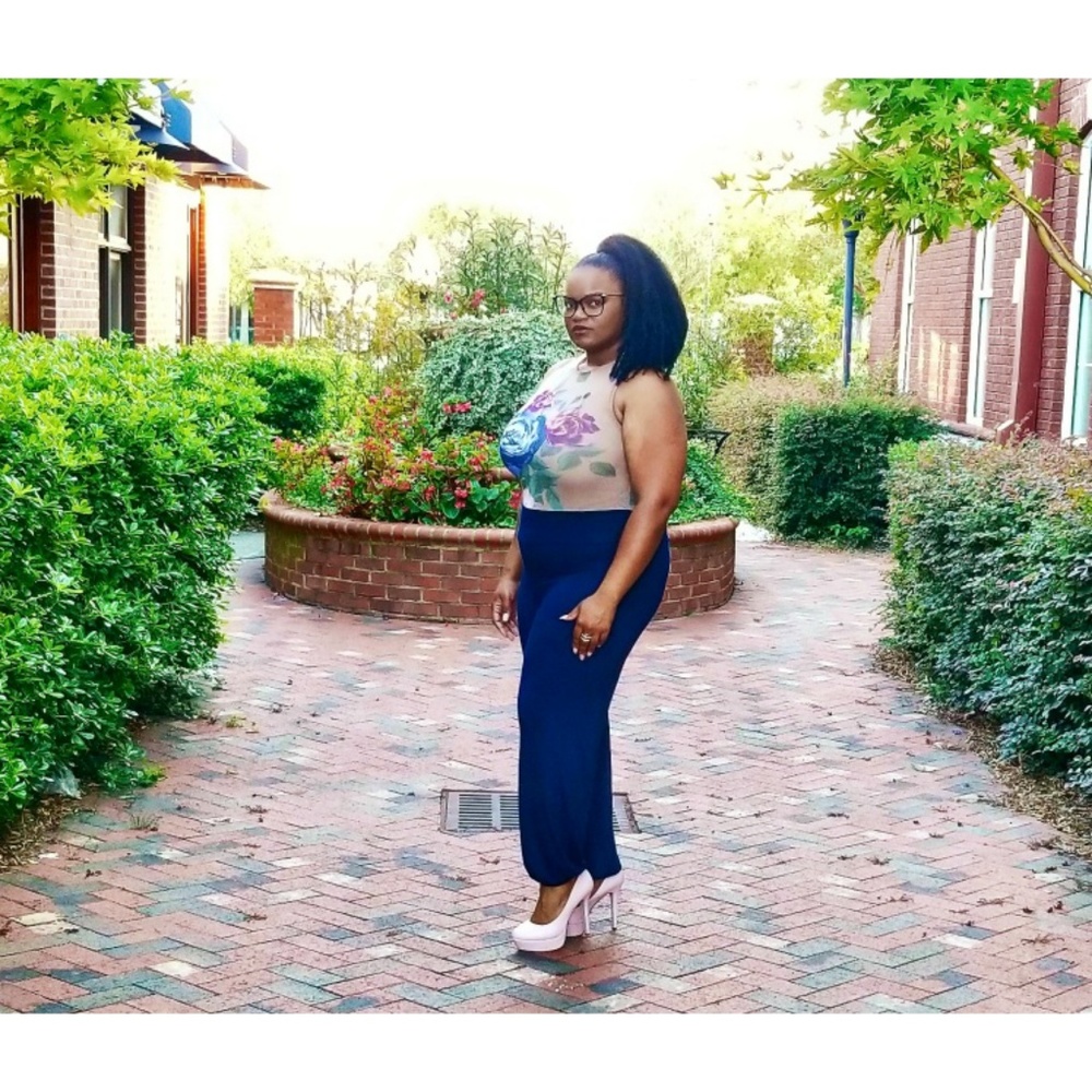 Solid Knit Harem Pants - image 2